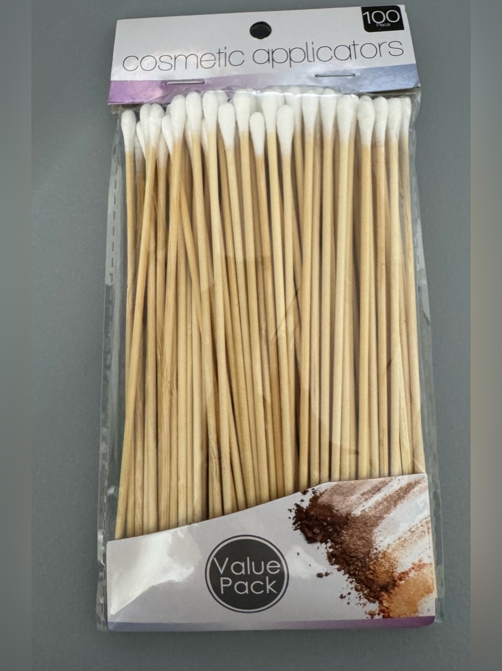 White cotton swab Cosmetic Applicators with Tan Handles 100pcs